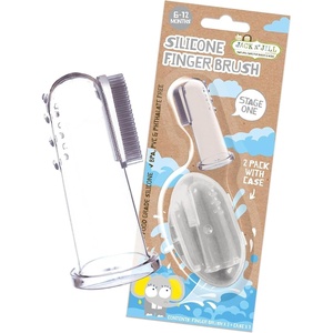 image:imageJack N Jill Baby Silicone Finger Brush Two Brushes Plus Case Pack of 1Finger Brush