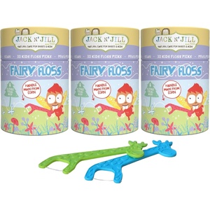 image:imageJack N Jill Fairy Floss Kids Dental Flossers No PFAS 30 Flosser Sticks10 Count Pack of 3